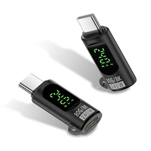 Duttek 80Gbps USB C延長アダプター デジタルディスプレイ付き Thunderbolt 5 コネ...