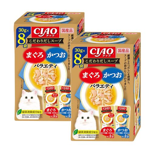Rakuten - チャオ(CIAO)こだわりだしスープまぐろ・かつおバラエティ30gx8袋2個セット
