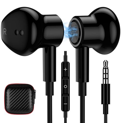 MACLE イヤホン 有線 マイク付き 3.5mmイヤフォン パソコン PC用 HiFi音質 通話可能 インイヤー型 対応iPhone iPad/Galaxy/Sony Xperia/AQUOS sense9 8 wish
