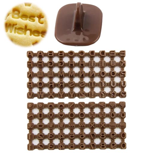 PAVIKE クッキースタンプ アルファベット数字 小さい ケーキ型 アルファベット 小文字 ベーキング チョコレート DIYツール 家庭用