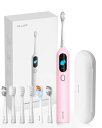 【2025革新・スイープ振動技術】PLUZZEB1音波電動歯ブラシ6つの交換用ブラシヘッド付き3モード切替スマートディスプレイ搭載25000回/分歯茎ケア旅行用贈り物対応(ピンク)