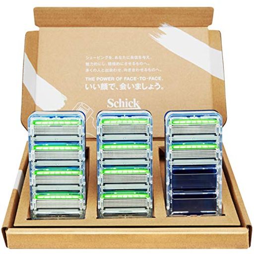 Schick(シック)ハイドロ5カスタムコンフォート敏感肌用5枚刃替刃(10コ入)スキンガード付髭剃りカミソリ剃刀ヒゲソリ男性用メンズ
