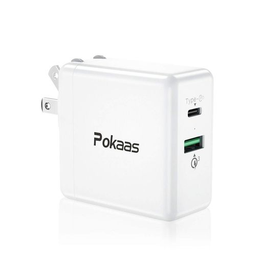Pokaasiphone15充電器PD充電器TypeC急速充電器USB-C急速充電器PowerDelivery30W6V/3AQC3.02ポート折り畳み式プラグスマートフォン充電器小型ACアダプターPSE認証済