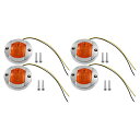 PARTUTO 4個セット DC 12V 6W ユニバーサル インテリア ラウンド マリン ボート ライト 、6個のLED付き - カーボート用トランサムスターンライト、ボートカヤック防水 - ABSアンバー(4)