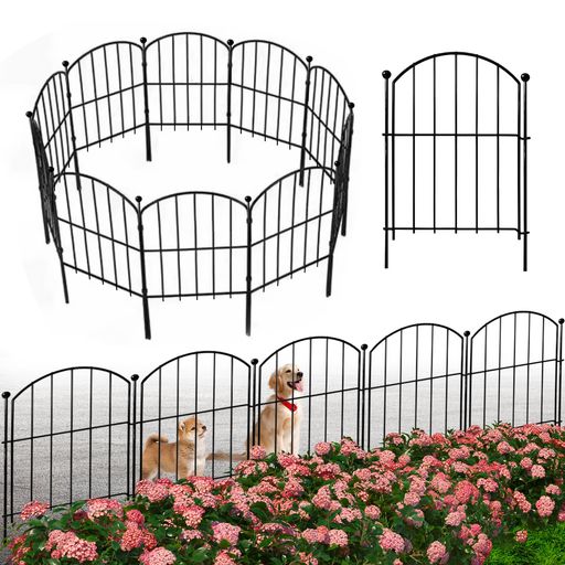 SONGSONGガーデンフェンス10枚ガーデニングフェンス植物保護花壇/門扉/柵/ガーデン/菜園/DIY庭造り鉄柵..