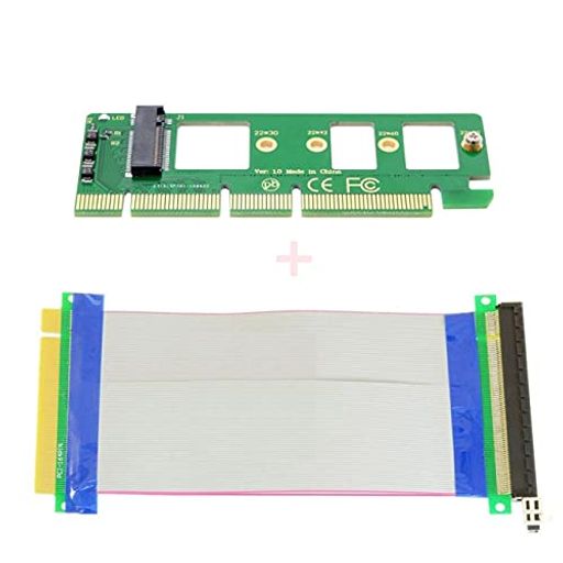 PC、ノートパソコン。 NFHK ケーブル付きNGFF MキーNVME AHCI SSD 3.0 16X X16垂直アダプタ 18〜20cm PCI-E16Xケーブルオス-メス延長付き MキーM.2NGFFSSD-PCIeX16アダプター。サポートタイプ2230/2242/2260/2280タイプM.2カードの寸法。 速度やその他のプロパティは変更されず、フォーム変換インターフェイスのみが変更されます。 オペレーティングシステムに対して透過的であり、ソフトウェアドライバを必要としません。 システム要件:Z97以降マザーボード+ Windows 10OS以降