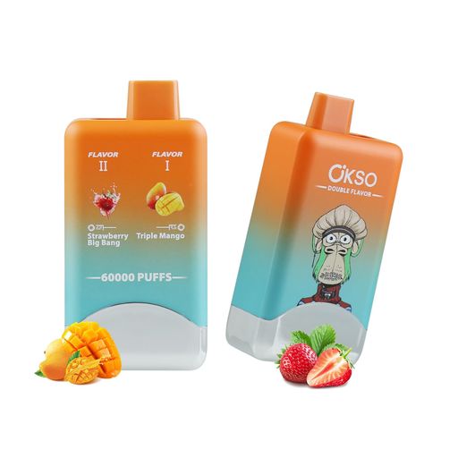 【最大60000回吸引】 OKSO 60000ディスポーザブル ベイプは、デュアルリキッドタンクを搭載し、最大60000回吸引に対応する大容量設計で、長期間の使用に耐えられます。高吸引回数を実現しながらも、コンパクトなボディを維持しています。バッグやポケットに簡単に収まり、持ち運びにも便利です。日常から外出先まで使え、実用性と便利性を両立したVAPEです。(※個人の使用習慣や吸引方法により、実際の吸引回数が異なる場合があります。) 【一台で二種の味わい】 このデバイスは2in1フレーバーシステムを採用し、1台で2種類の味わいをワンタッチで切り替えられます。使い捨て仕様のシーシャとしては、リキッドの交換や補充は一切不要で、手間をかけずにスムーズな使用体験を実現します。さらに計10種の人気フレーバー組み合わせをラインナップし、多様なニーズに応える豊かな喫煙体験をお届けします。 【濃厚x滑らかな爆煙体験】 電子たばこOKSO 60000は、0.8Ωのデュアルメッシュコイルを搭載し、濃厚な味わいと滑らかな煙の質をもたらします。ダブルメッシュ構造がリキッドを均一かつ効率的に加熱し、フレーバー本来の味わいを引き出します。
