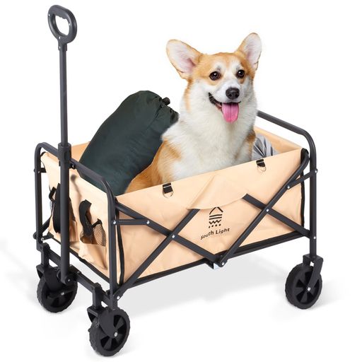 【ミツバストア】アウトドアワゴンキャリーワゴン後ろ開け折りたたみ長物対応頑丈58L軽量キャリーカートコンパクトアウトドアキャリー大容量収納ポケット運動会ビーチ釣りBBQレジャー…(4)