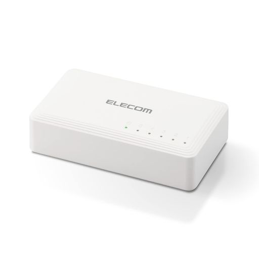 エレコムスイッチングハブ5ポートギガビットプラスチック筐体コンパクト軽量[ACアダプター付属/壁掛け設置対応/静音ファンレス/省電力/EURoHS指令準拠]ホワイトEHC-G05PA2-W