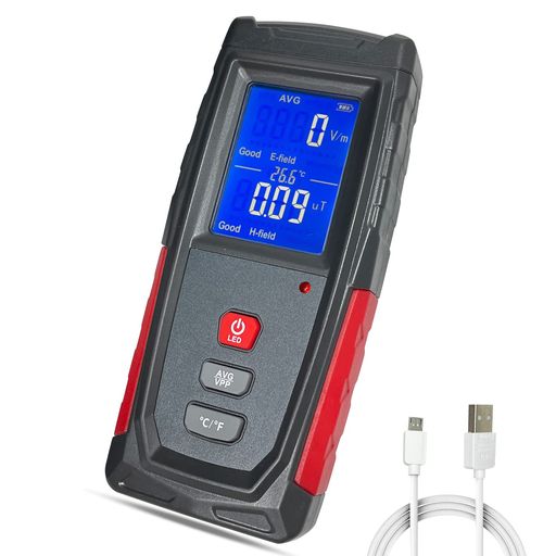 Sutekus電磁波計電池環境状態把握警報アラート付電磁波測定テスター日本語取説付バッテリー内蔵充電式一般家庭向け(3)