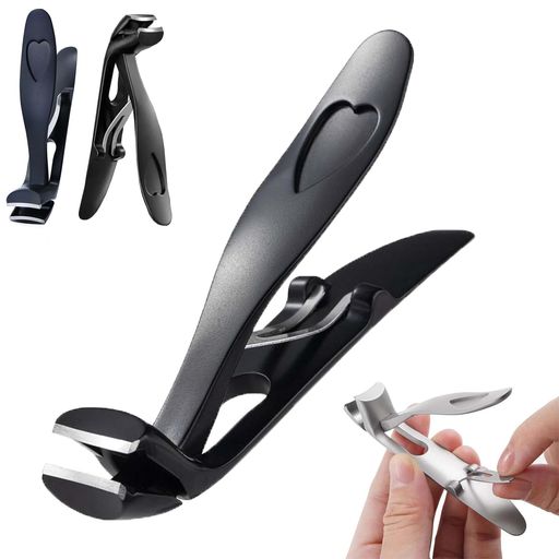 ドイツ製男性用爪切り-高齢者のための大きな角度付きヘッドネイルクリッパー-人間工学に基づいた足の爪クリッパー太い爪のための広い開口部-高耐久ネイルカッタートリマー男女兼用(…