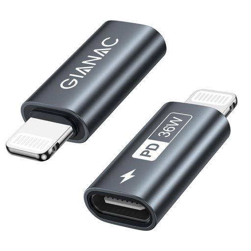 携帯電話 [36W急速充電] USB C - Lightningアダプタは、USB PD経由で最大36Wの急速充電と高速データ転送をサポートします。[この製品はデータ転送をサポートしていますが、OTG機能はサポートしていません。スマートフォンやiPadからノートパソコン以外のデバイスへのデータ転送はできません。*USB-C電源アダプタをご使用ください。] [USB C - Lightningアダプタ】このUSB C - Lightningアダプタは、USB C - USB AケーブルおよびUSB C - USB Cケーブルに対応しています。互換性のあるLightning電源アダプタとUSB Cケーブルと組み合わせてお使いください。このアダプタのコンパクトなデザインは、あなたのポケット、ハンドバッグやラップトップbag.SimplifyこのUSB C to Lightningアダプタであなたの人生を運ぶことが容易になります。 [シンプルで便利] GIANAC Lighting - USB-Cアダプターは、アルミニウムハウジングで作られており、より頑丈で耐熱性があり、長寿命を保証します。