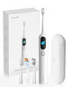 【スイープ振動技術】PLUZZ電動歯ブラシEB1スマート高速音波歯ブラシブラシヘッド4本(ホワイトEB1)