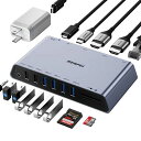 BENFEI12-in-1USBA/CドッキングステーションDockingStation、デュアルHDMIディスプレイ/6*USBポート/SD/TFカードリーダ...