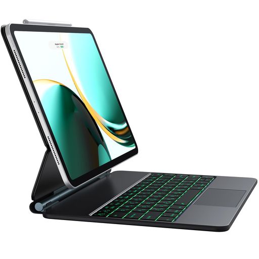 【対応機種】このipadair13インチキーボードはiPadAir13インチ(M2、2024)、iPadPro12.9インチ第6世代2022/iPadPro12.9インチ第5世代2021、iPadPro12.9インチ第4世代2020/iPadPro12.9インチ第3世代2018に適しています、(iPadPro12.9インチ第2世代2017年/第1世代2015年) 【磁気設計】マグネット式のカバーを開いてiPadを置くだけで、ノートパソコンのようなホバリング設定が完了し、視野角も調整できます。ipadpro12.9キーボードは合成皮革製で、折りたたむとiPadの前面と背面を保護するスリムなカバーになります。 【静音LEDバックライトキー】バックライトの明るさを3段階に調節できる7色のバックライトイルミネーションは、どんな状況下でも快適なタイピング体験をもたらし、ノイズを防ぎ、作業効率を向上させます。考え抜かれたiPadショートカットデザイン。