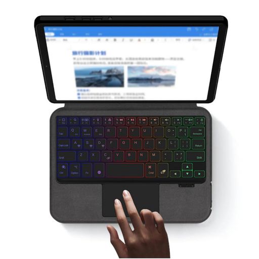 GalaxyTabA98.7インチキーボードケース一体型トラックパッド付きバックライト付きギャラクシーtaba98.7キーボード付…