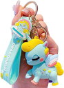 ノーブランド品LeChengMMかわいいキーホルダー、アニメのキーホルダー、ユニコーンのハンドバッグストラップ、自動車のキーホルダー。グリーン