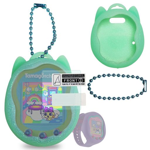 BCWXION FOR TAMAGOTCHI UNI 用シリコンケース交換、FOR TAMAGOTCHI UNI 用スクリーンプロテクター バンド ペットアクセサリー (シリコンケースとスクリーンフィルム)