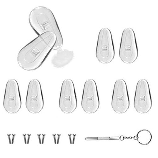 LIKENNYメガネ鼻パッドエアクッション5ペアパッド跡軽減柔らかいシリコン製鼻あて交換セットメガネずり..