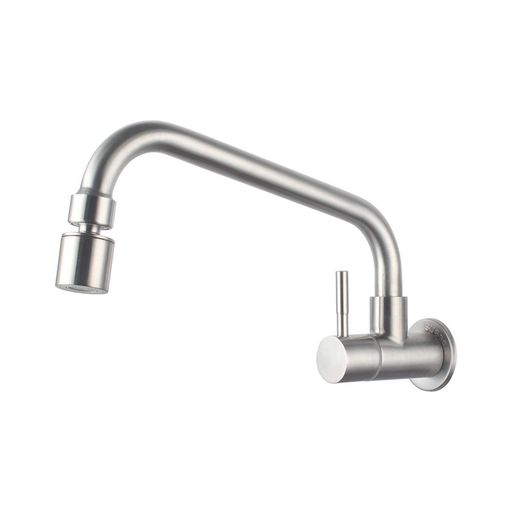 UMANYIキッチン蛇口キッチン用水栓洗面蛇口シングルレバー単水栓横水栓節水首振り360度回転泡沫シャワー切り替え壁付けステンレス製SSDL06