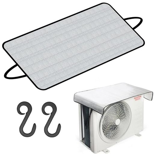 エアコン室外機カバー日除け大型高耐久性アルミ3層構造室外機用遮熱シート直射日光遮断節電UVカット雨..