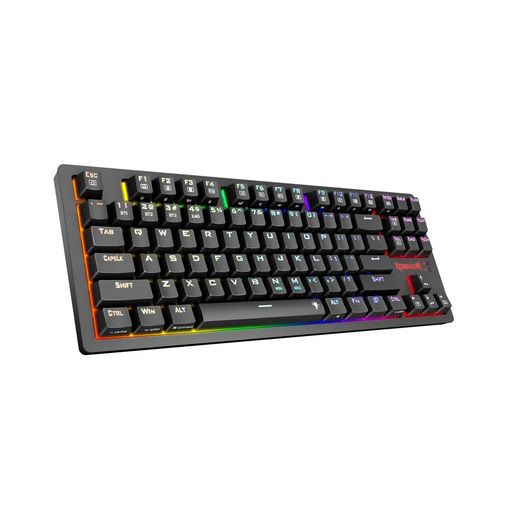 RedragonK598P-KBSワイヤレスメカニカルゲーミングキーボード青軸テンキーレス3モード接続マクロ対応RGBバックライトBluetooth/2.4GHz/USB-C有線87キー3000mAh大容量バッテリーアンチゴースト