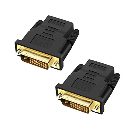 DVI HDMI 変換アダプター (2個) オス-メス DVI-D 24+1 双方向伝送 1080P PC ディスプレイ RASPBERRYPI PS4など用 金メッキ (DVI-D 24+1)