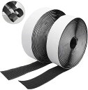 面ファスナーマジックテープ両面テープ付き(幅2cm長さ5m)2点セットオスメスセット強い粘着力防水耐熱DIY用網戸用車用業務用家庭用工業用(ブラック)
