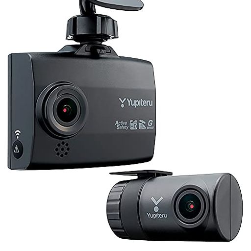 ユピテル ドライブレコーダー Y-410DP 前後 2カメラ 200万画素 FULLHD スマートフォン連動 無線LAN 自動保存 対角(フロント158°リア158°) 夜間鮮明 SDカードフォーマット不要 GPS Gセンサー(衝撃録画) HDR
