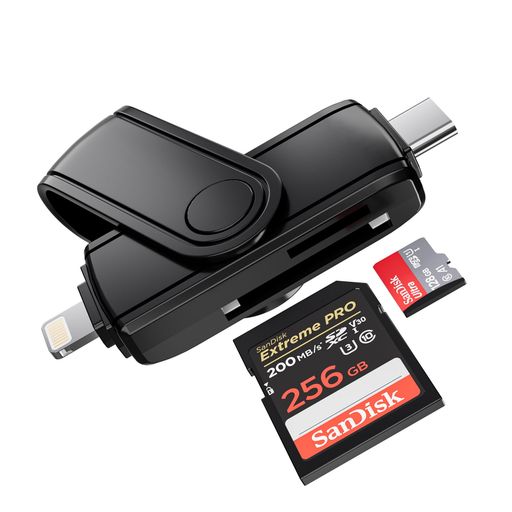 【Type C + iPhone SDカードリーダー】この2 in 1 USB C / iPhone SDカードリーダは、1つのSDカードポート(SD/SDHC/SDXC/RS-MMMC/MMMC-Microカード)、1つのTFカードポート(Micro SD/Micro SDHC/Micro SDXCカード)である。お手持ちのSD、microSDカードをカードリーダー差し込んでスマホ本体に接続するだけで使えます。アプリのインストールなどが不要で、簡単に使えます。SDカードから直接携帯電話に写真やビデオを簡単にダウンロードできます 【幅広い互換性】この iphone sdカードリーダーは Lightning コネクタと USB-C 3.0 コネクタを組み合わせており、さまざまなタイプのデバイスと互換性があります。例: iPhone 15/14/14 Pro/14 Pro Max/13/13 Mini/13 Pro/13 Pro Max/12 Mini/12/12 Pro/12 Pro Max/11/XR/XS/X/8/7/ 6 /5、MacBook Pro/Air、iPad、その他の USB-C デバイス。