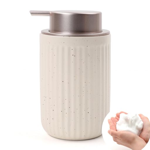 Umlacaソープディスペンサー泡陶器泡ハンドソープディスペンサー手動おしゃれ詰め替え容器押しタイプ洗剤ボトルハンドソープボトル広口磁器セラミックキッチン洗面所バスルームお風呂…