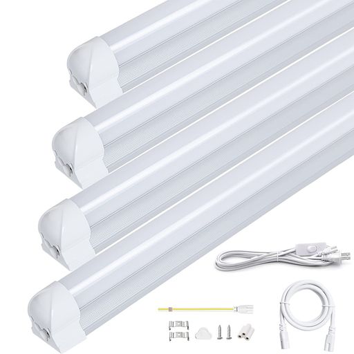 工場 学校 病院 キッチン 【1500LM超高輝度&amp;省エネ】超明るい、超節電のT8一体型蛍光灯、年間52%以上の電気代カットできる. ■寸法:長60cm*幅3.2cm*高3.8cm ■明るさ:1500LM ■消費電力:9.5W ■色温:昼白色 ■ビーム角度:180°■50000設計寿命 【低発熱&amp;高光束維持率】高性能LED素子やPC+アルミなどの上質な素材を採用する品質により大幅にLED性能を向上でき、低発熱で50000H長寿命、2年経っても光束減衰(明るさ)ほぼ変化なし。 【5本連結可】弊社商品は上質な素材&amp;LED基盤チップを使用するため最大限5本までに連結できる.その他即点灯 チラツキなし ノイズレス ポリカーボネート製で割落・飛散しにくい無輻射などのメリットもある. 【1.8m長スイッチ付きの電源コード】日常生活には十分の長さでスイッチも付いており、ON/OFF自由自在.電源配線をつなぐだけで使用可能. 【フリッカーレス】乳白カバーで高透光率に達し、拡散技術採用の上グレア感を抑えた質の高い明かりにより、目に優しくて眩しくない。