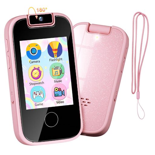 PTHTECHUS® 子供 スマートフォン 赤ちゃんの携帯電話 おもちゃ 子供用スマートフォン、子供向けKIDS PHONE 知育おもちゃ 2.8インチ 幼児用モバイルスマートフォン、MP3 音楽再生 ゲーム 録画録音 トーチ カメラ