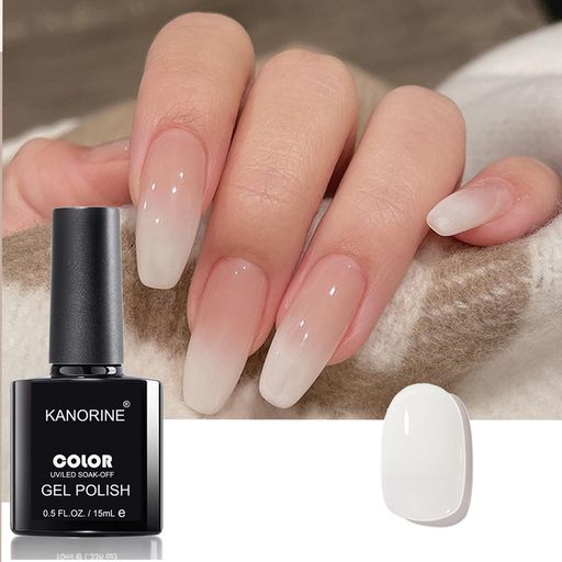 Kanorine15mlジェルネイル乳白色ホワイト単品透明ジェル透明感あり白いクリアベースUV/LED対応ソークオフジェルネイルアートサロン用品カラージェル...