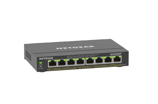 PoE+(802.3at)に対応したギガビット 10/100/1000Mbps 8ポート アンマネージスイッチ PoE+対応ポート x 8 (スイッチ全体で62Wまで給電可能)。無線LANアクセスポイントやIP監視カメラ、IP電話機に最適。 VLAN(ポート、タグ)、QoS(802.1p, DSCP, ポート)、マルチキャスト(IGMPスヌーピングv1/2/3)。 騒音源となる冷却ファンが不要で放熱性能の高い金属筐体。手のひらサイズのコンパクト設計。 【安心の日本語サポートと5年保証】ネットギアのサポート窓口は365日年中無休で対応します。 コネクタタイプ:: イーサネット