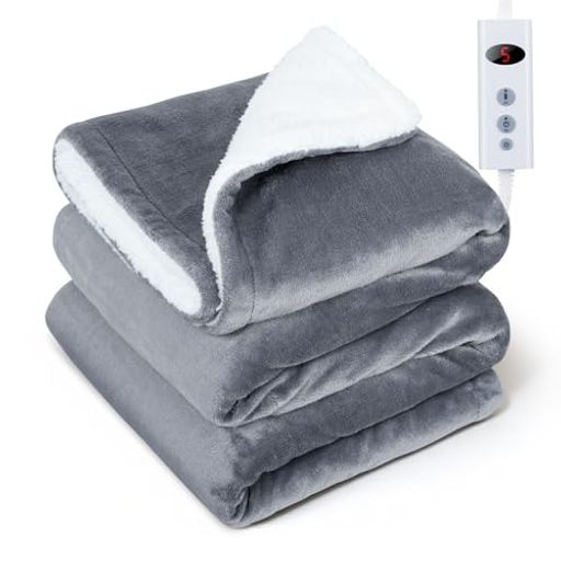 GOHHME電気毛布掛け敷き兼用190x130cm電気毛布掛け【就寝中も安心&ギフト対応&一枚で家族全員の寒さ対策】電気ひざ掛け恒温加熱電気ブランケットフランネルふわふわ丸洗い可5分速暖膝掛け…