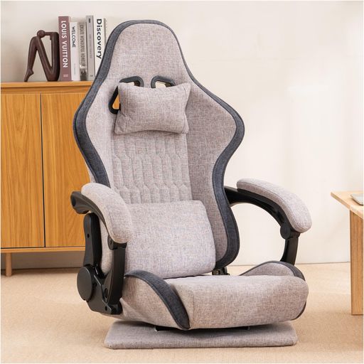 MOCHHOFUゲーミング座椅子ハイバックファブリック180°リクライニングランバーサポート連動アームレスト..