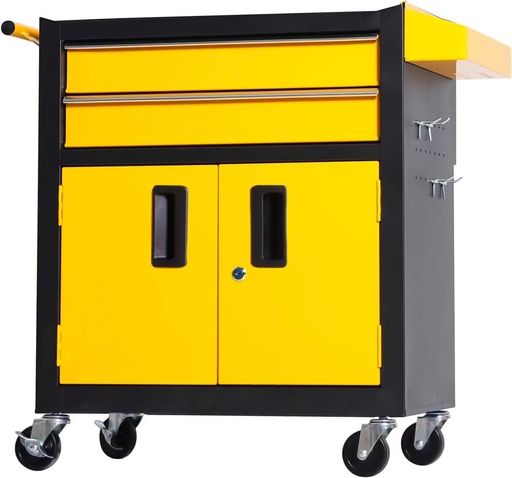 TUIYIDUOツールトロリーツールキャビネット【耐荷重300kg】3段工具カート引き出しと360°回転キャスター..