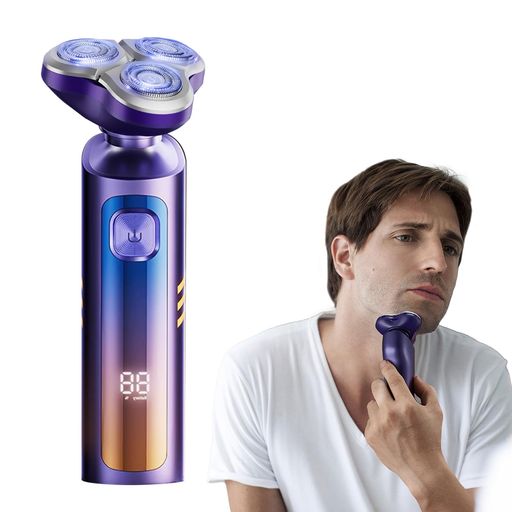 電気シェーバー シリーズ 360°深剃り メンズ電動髭剃り 3枚刃 磁気吸着式刃ヘッド高速回転モーター 水洗い/お風呂剃り対応 充電式乾湿両用