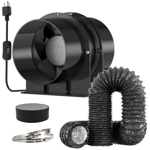 Okryainダクトファン150mm排気セット換気扇ダクト用換気扇風量333m3/h中間取付スイッチ付きHA1751B1HL