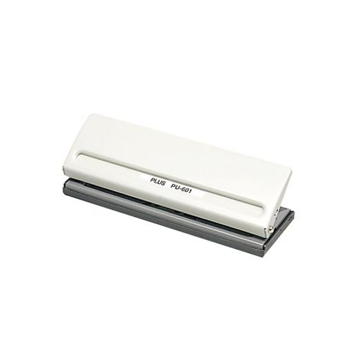 外形寸法:W191xD64xH54mm 穴数:6穴 / 穴あけ枚数:PPC用紙約8枚 対応サイズ:A5、バイブル、38mm、ミニ 穴奥行:6.75mm / 穴径:5.5mm 質量:500g / 材質:ハンドル・ベース=鋼板、受底=PE