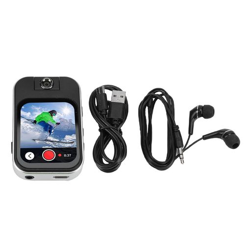 ASHATA カメラ付き MP3 プレーヤー、Bluetooth 5.4 MP3 音楽プレーヤー ビデオ レコーダー、2 インチ タッチスクリーン、内蔵スピーカーとクリップ、256GB 拡張可能なストレージ、スポーツ用
