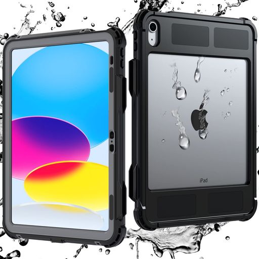 Rakuten - iPad第11世代ケースA16(11インチ、2025モデル)iPad第10世代(10.9インチ、2022モデル)専用防水全面保護耐衝撃衝撃吸収傷防止防雪防塵360頑丈米軍耐久性分離型雨の日、お風呂など適用