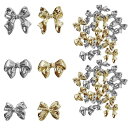 ISHR ネイルデコパーツ 立体的な蝶々 60個入り チャーム 蝶 ネイルアート DIY飾り物 おしゃれ 合金バタフライ デコレーション ネイル用 (金色、シル...