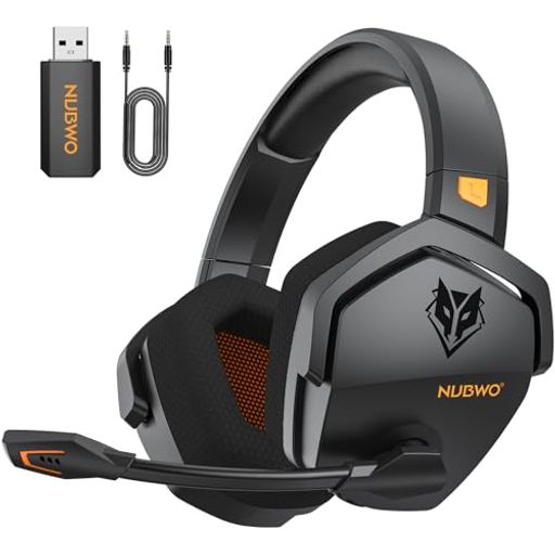 NUBWOゲーミングヘッドセットワイヤレス100時間連続使用2.4GUSB無線有線3WAY接続PS5PS4ヘッドセットマイク付きヘッドホンミュート機能付き低遅延FPSゲームヘッドセットPCスマホSWITCH