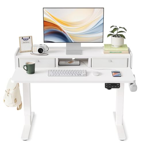 【調節可能な高さのデスク】YIHAYO電動昇降デスクの高さは46〜72cmの範囲で自由に調整でき、座椅子、レーシングシミュレーター、ソファ、オフィスチェア、ベッドなどと一緒に使用するのに非常に適しています。また、メモリ機能も備えており、最大...