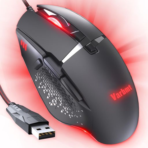 VARBMT V309 ゲーミングマウス 有線 パソコンまうす 7200調節可能DPI LED 呼吸ライト RGBマウス USBゲームマウス パソコンマウス エルゴノミクスデザイン すべての手にフィット、7個プログラムボタン、WINDOWS