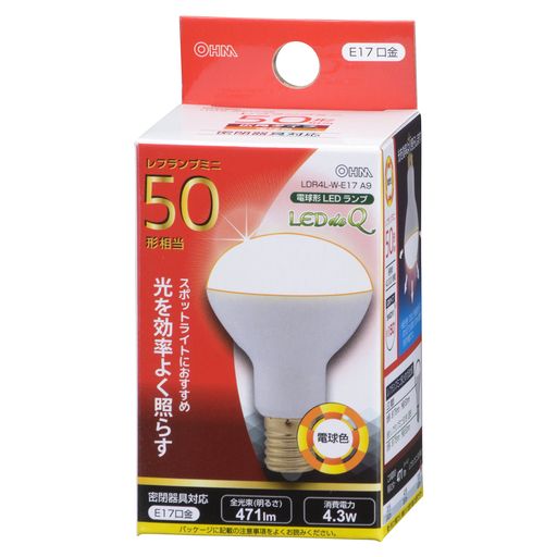(OHM) ŵ LEDŵ ߥ˥ե׷ 50 E17 ŵ忧 []06-0769 LDR4L-W-E17 A9