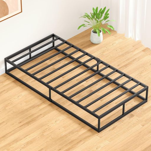 PRTONEベッドフレームシングルメタルシングルベッドパイプベッド静音すのこベッド一人暮らしローミドルベッド狭い空間向けベッド下収納頑丈通気耐久ギシギシしない組立簡単工具付き耐…