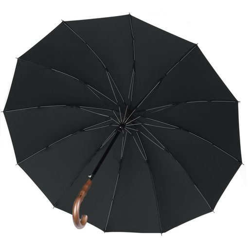 【風の強さに特化傘】Zruier傘メンズ長傘雨傘230T高強度グラスファイバー傘12本骨頑丈超撥水大判130cm耐風傘ジャンプ傘ワンタッチ紳士傘台風対応晴雨兼用傘収納ポーチ付き(ブラック)